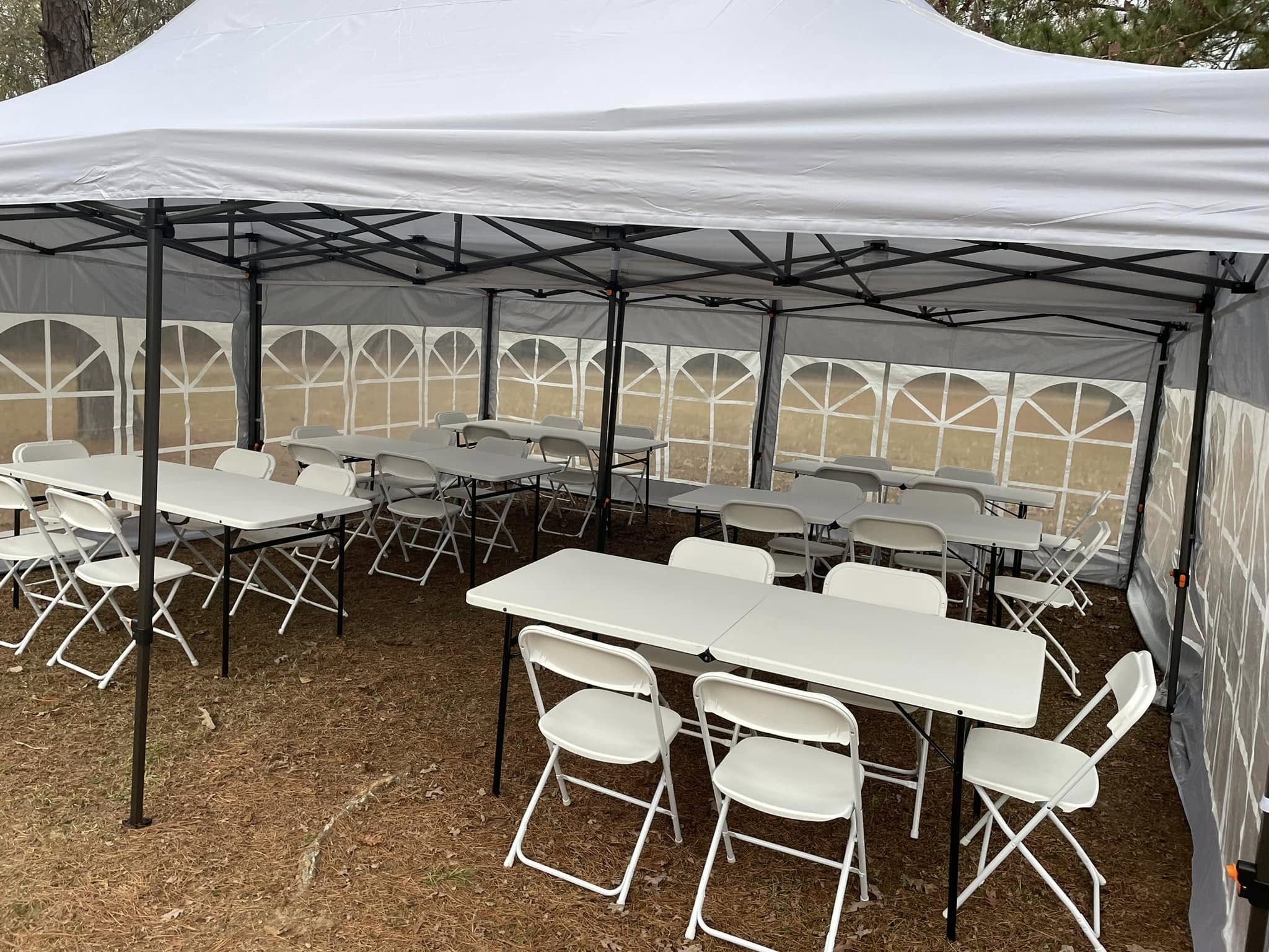 Two 10x20 tents with seating and tables for a larger CSRA event